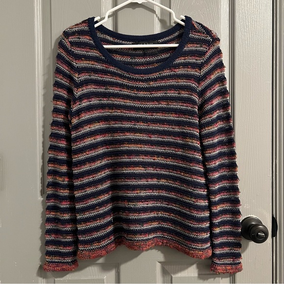 rag & bone Sweaters - rag & bone Navy and Pink Striped Sweater